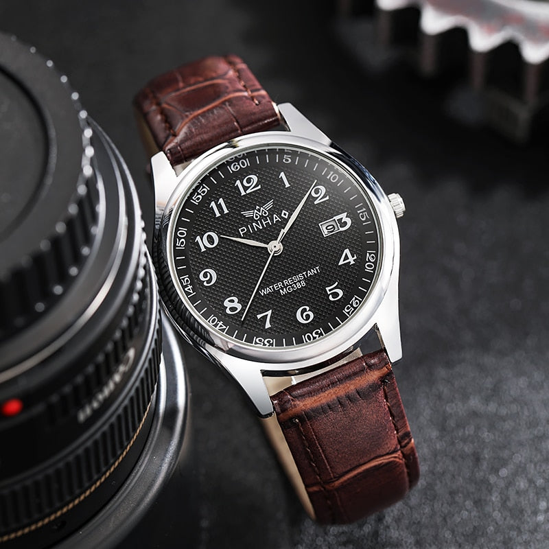 Relógio Copenhague masculino clássico analógico com pulseira de couro
