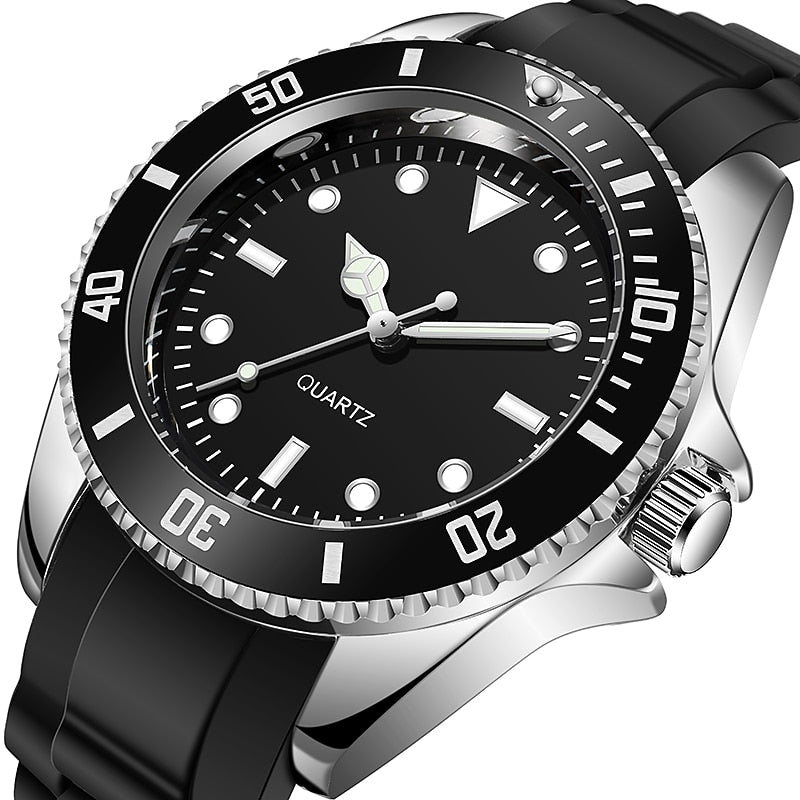 Relógio Seaman analógico masculino esportivo pulseira em borracha