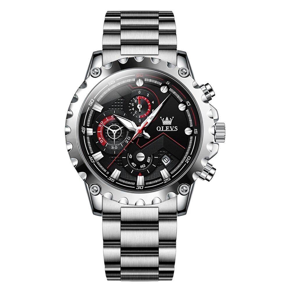 Relógio masculino analógico Executivo OLEVS de Luxo - Aço inoxidável