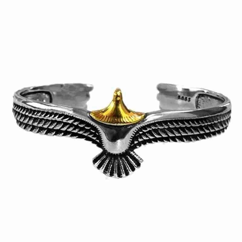 Bracelete masculino em aço inox Águia Liberty