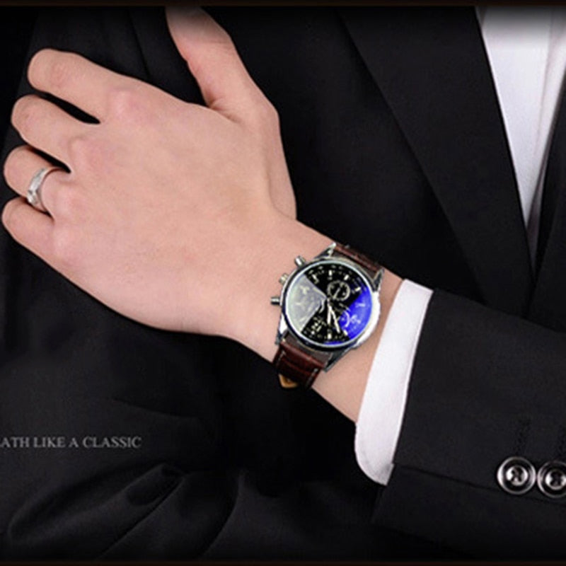 Relógio Moscou masculino clássico analógico pulseira de couro